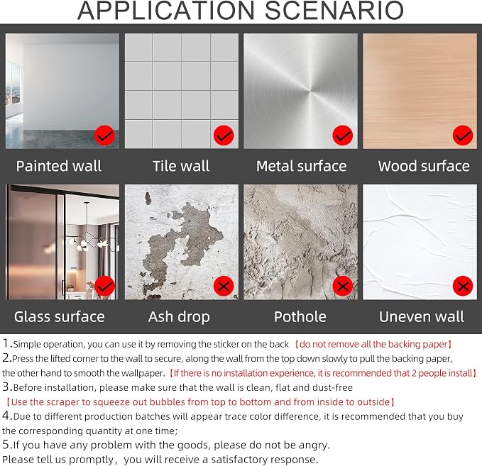Grey Wallpaper Self Adhesive Peel and Stick Wall Pattern - Image 7
