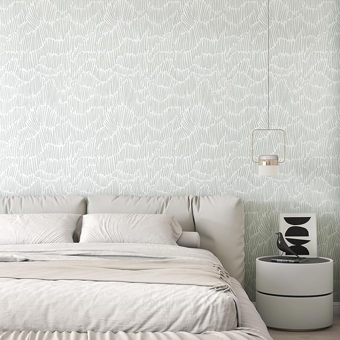 Theper Green Wallpaper Peel and Stick Wallpaper Boho 17.3"×275" Modern Striped - Image 5