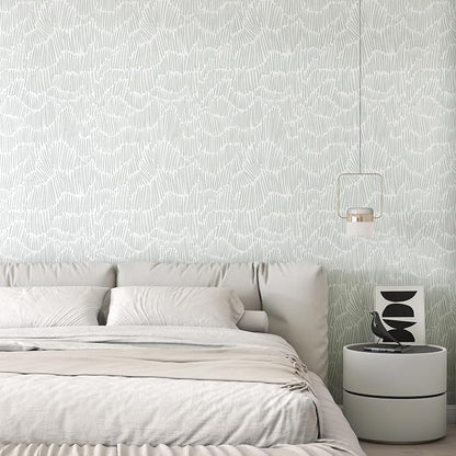 Theper Green Wallpaper 17.3"×590" Modern Striped Wallpaper Peel and Stick Boho - Image 5