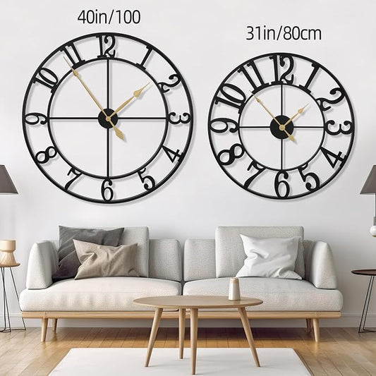 LEIKE 40 Inch Extra Large Wall Clock, Decorative Oversized Arabic Numerals - Image 2