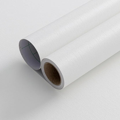 FUKU MON 23.6" X 393" White Wallpaper Peel and Stick Contact Paper Solid - Image 7
