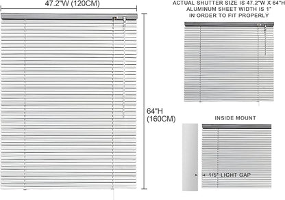 YIIBAII Mini Blinds Suitable for 47.5" W x 64" H Windows 1" Aluminum Horizontal - Image 6