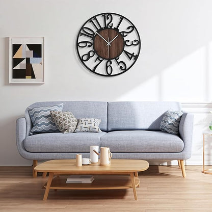Large Wall Clock for Living Room Decor, 24 Inch Non Ticking Silent, Battery - Image 5