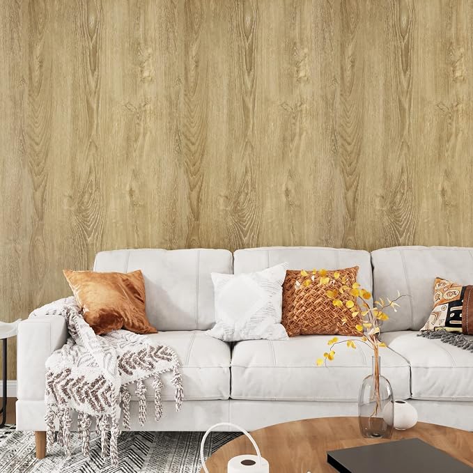 WESTICK Glossy Brown Wood Contact Paper Self Adhesive Wooden Wallpaper Kitchen - Image 6