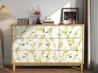 Livebor Leaf Peel and Stick Wallpaper Olive Leaf Contact Paper17.7in x 196.8in - Image 7
