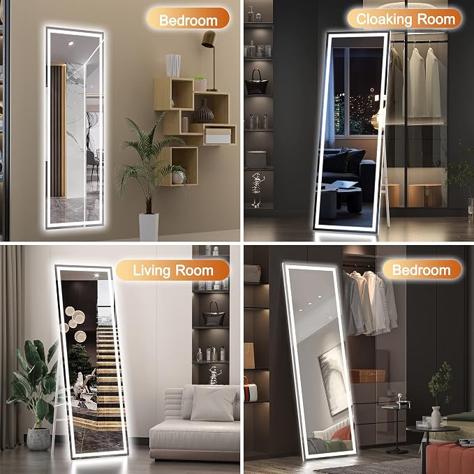 Hasipu Full Length Mirror with Lights, Full Body Dressing Standing, Hanging - Image 7