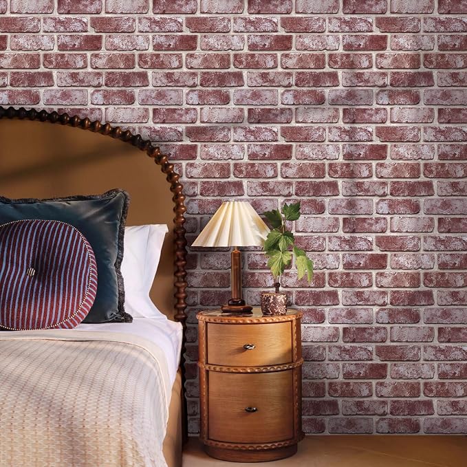 3D Faux Brick Wall Panels Peel and Stick, Small Brick-Look Textured Wall Sticker - Image 9