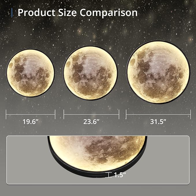 Dimmable Moon Wall Light 19.6 inch Wall Lights - Image 6