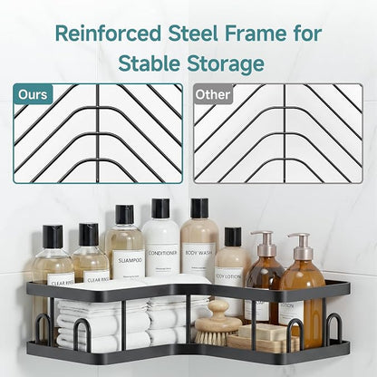 Veken Corner Shower Caddy 4-Pack, Advanced Rustproof Design, No Drilling - Image 5