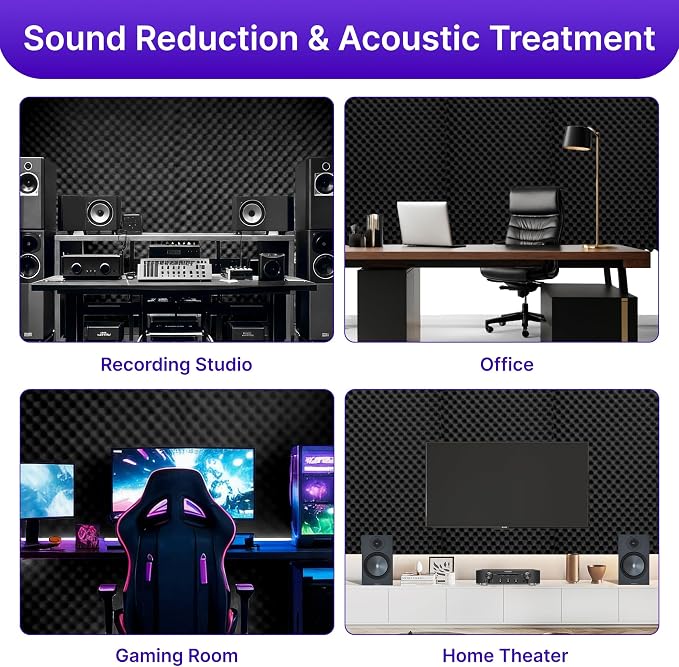 2 Pack Sound Proof Foam Panels for Walls, High Density Egg Crate Sound - Image 5