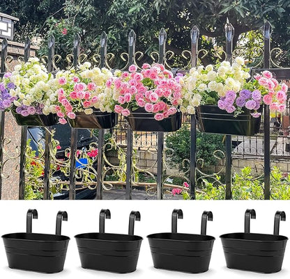 OGIMA 8pcs Hanging Planters Flower Pots, Metal Iron Wall Planter Indoor/Outdoor - Image 6