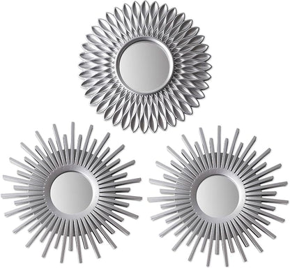BONNYCO Wall Mirrors Pack of 3 Round Silver Mirrors by BONNYCO