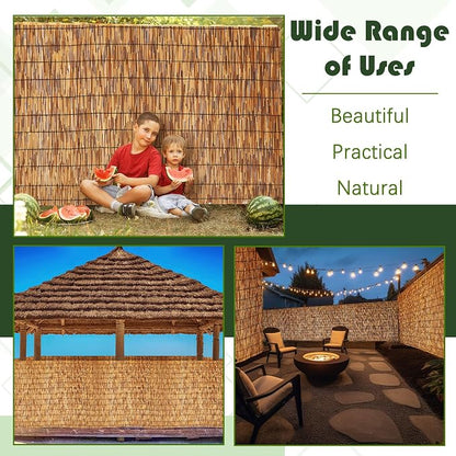 Barydat 4 Pcs 6 x 16.4 ft Reed Fence Roll, 85% Shade Bamboo Privacy Screen - Image 6