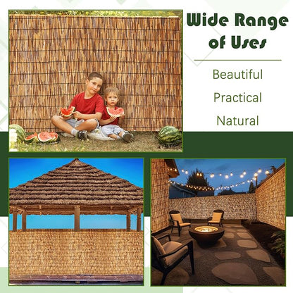 Barydat 3 Pcs 4 x 16.4 ft Reed Fence Roll, 85% Shade Bamboo Privacy Screen - Image 8