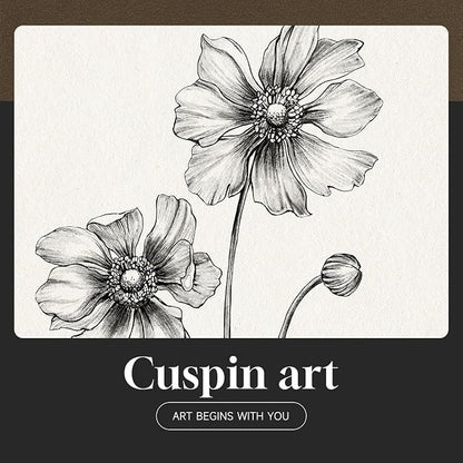 Framed Black and White Floral Wall Art - Image 5