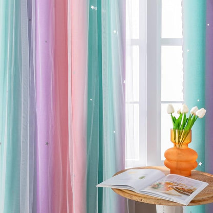 XiDi Kids Room Decor for Girls Bedroom, Girls Room Curtains Windows Wall Drapes - Image 4