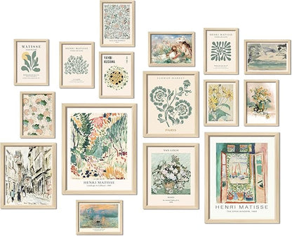 ANERZA 16 PCS Sage Green Wall Art Decor, Matisse Wall Prints by ANERZA