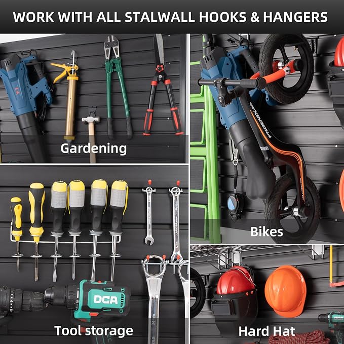 Slatwall Panel Garage Wall Organizer, Heavy Duty Wall Mounted Garage Slat Wall - Image 6