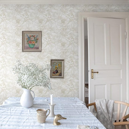 Ismoon Large Floral Peel and Stick Wallpaper Boho Beige/Coffee Contact Paper - Image 8