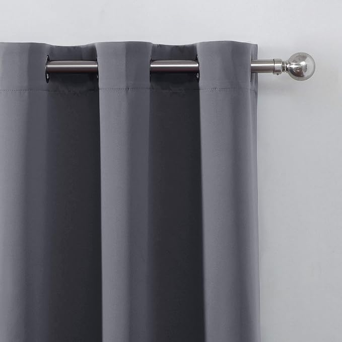 LEMOMO Grey Thermal Blackout Curtains/52 x 72 Inch/Set of 2 Panels Room - Image 7
