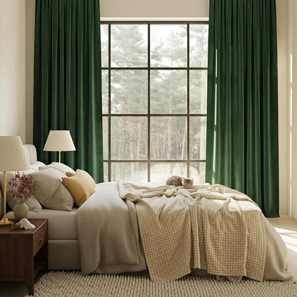 NICETOWN Green Velvet Curtains 102 inches - Image 3