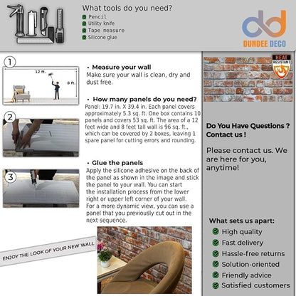 Dundee Deco 3D Wall Panels Faux Brick - Image 8