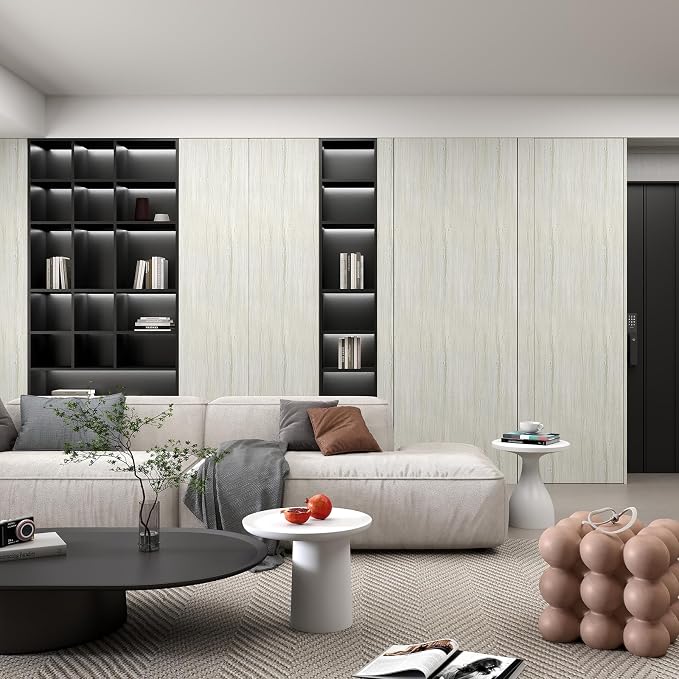 Vinjiasin Wood Peel and Stick Wallpaper Oak Light Wood Grain Contact Paper - Image 5