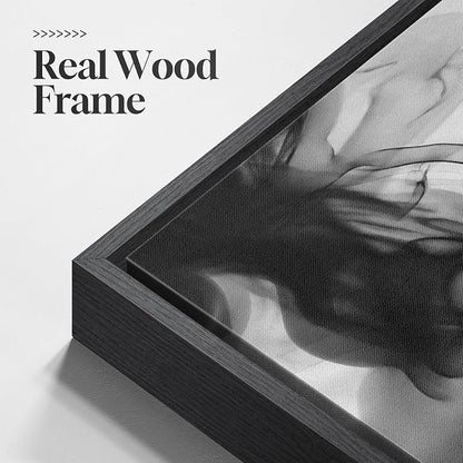 Large Framed Black and White Abstract Wall Art - Image 5