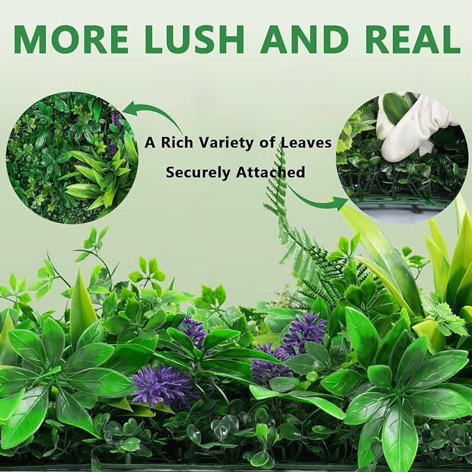 Yangrass 16pcs 20''x20'' Grass Wall Panels, Artificial Hedge Panels Greenery - Image 5