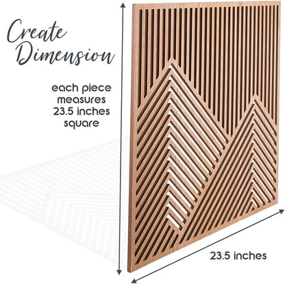 SnugLife 2 Pcs Wood Mountain Wall Art - Image 3
