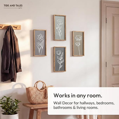 3D Wooden Floral Bathroom Wall Decor Lightweight, Ready-to-Hang Framed Wall Art - Image 9
