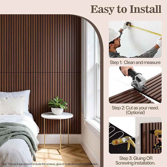 2 Pack Wood Panels for Wall, 47.24" x 23.81" Acoustic Wood Slat Wall Panel for - Image 7
