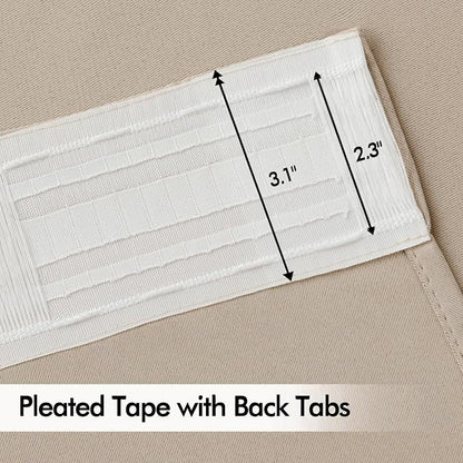 MIULEE Taupe Back Tab Blackout Curtains 120 Inch Long 2 Panels Set - Image 4