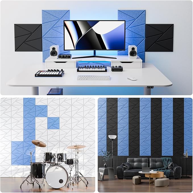 12 Pack Acoustic Panels with Self-Adhesive, Sound Panels High Density, - Image 4