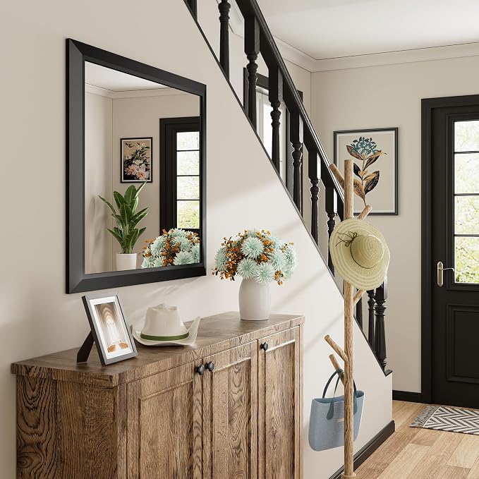 Briivue 28x32 Inch Black Bathroom Mirror - Image 9