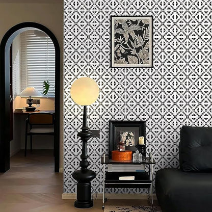Jeweluck Black and White Peel and Stick Wallpaper Black and White Removable - Image 7