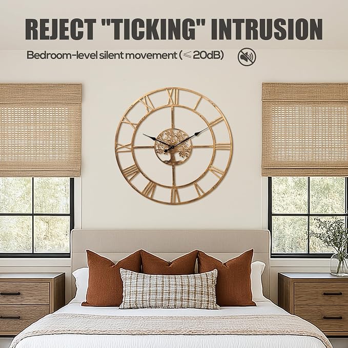 40 Inch Large Wall Clock for Living Room – Bronze Metal Clock - Image 6