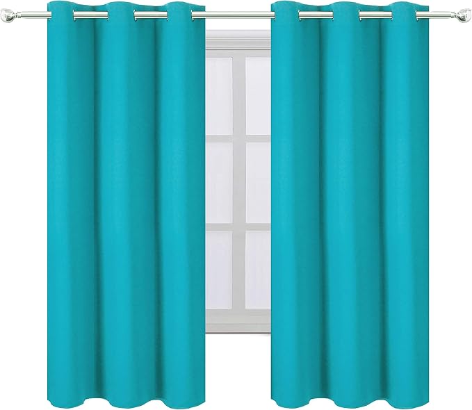 LEMOMO Teal Thermal Blackout Curtains/38 x 63 Inch/Set of 2 Panels Room - Image 2