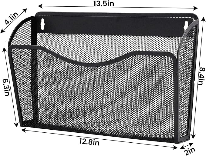 Gawerk 3 Pack Wall File Organizer, Mesh Wall File Pocket Mail Organizer Hanging - Image 2