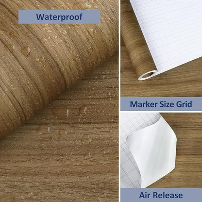 WESTICK 24" x 394" Peel and Stick Countertops Brown Wood Grain Contact Paper - Image 7