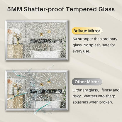 60x36 Inch Brushed Silver Bathroom Mirror - Image 7