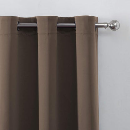 LEMOMO Chocolate Brown Thermal Blackout Curtains/52 x 54 Inch/Set of 2 Panels - Image 6