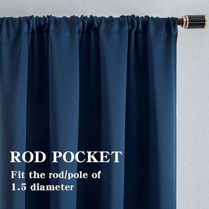 IGEMAEVE Blackout Curtains 96 Inch Length 2 Panels Set, Rod Pocket Energy - Image 2