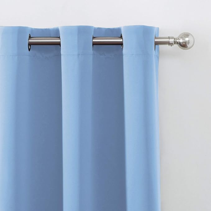 LEMOMO Sky Blue Thermal Blackout Curtains/42 x 72 Inch/Set of 2 Panels Room - Image 6