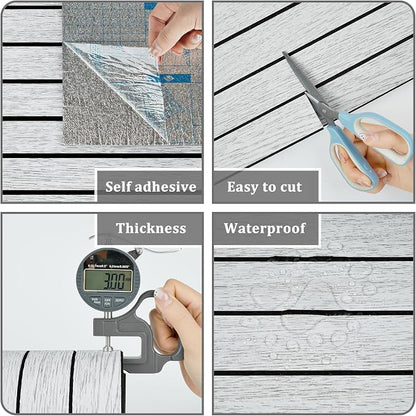 White Grey Wood Panels for Wall Slat Panel Self Adhesive Wood Slat 3D Wall - Image 4