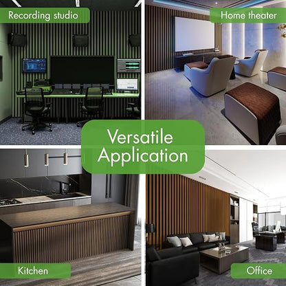 Art3d 4-Pack 12" x 93" Soundproof Wood Slat Panels, 31 sq.ft Acoustic Wall - Image 9