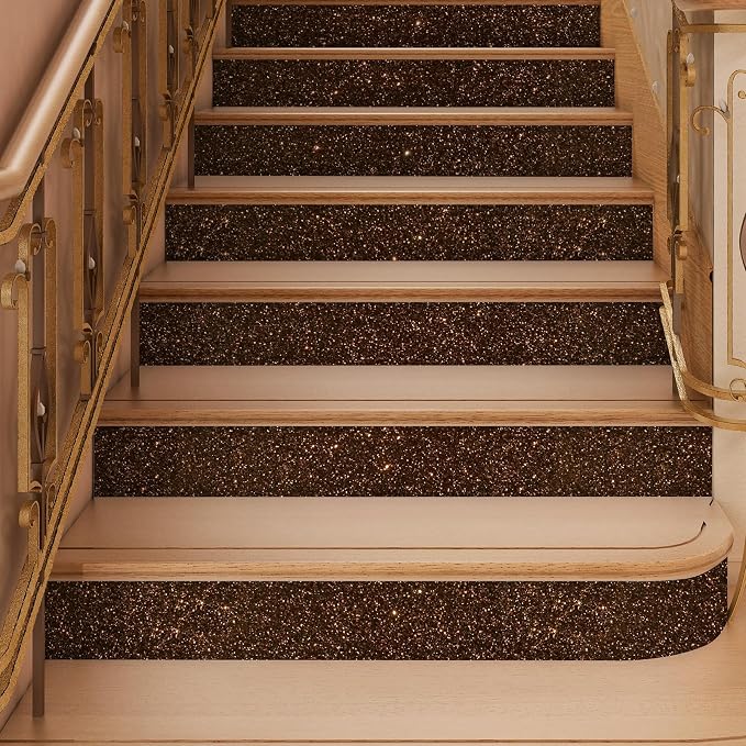 CHIHUT Dark Brown Glitter Wallpaper Peel and Stick Sparkle Glitter Contact - Image 6