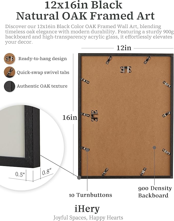 iHery Premium Natural Black OAK Wood 12x16in Girls Just Wanna Have Fun Trendy - Image 5