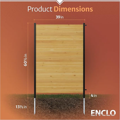 5ft H x 3.2ft W No Dig Enclo Fairmont Cedar Wood Privacy Screen, Great to Hide - Image 6