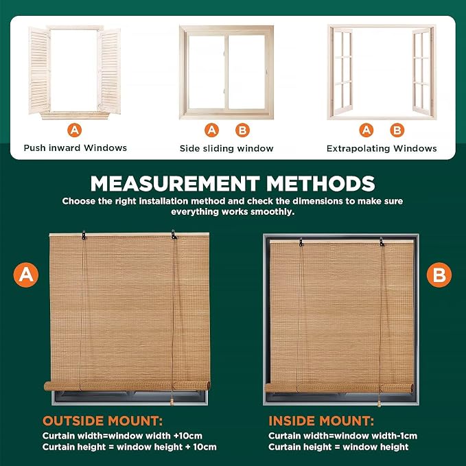 Bamboo Blinds for Interior Windows Easy to Install Bamboo Shades for Indoor - Image 7